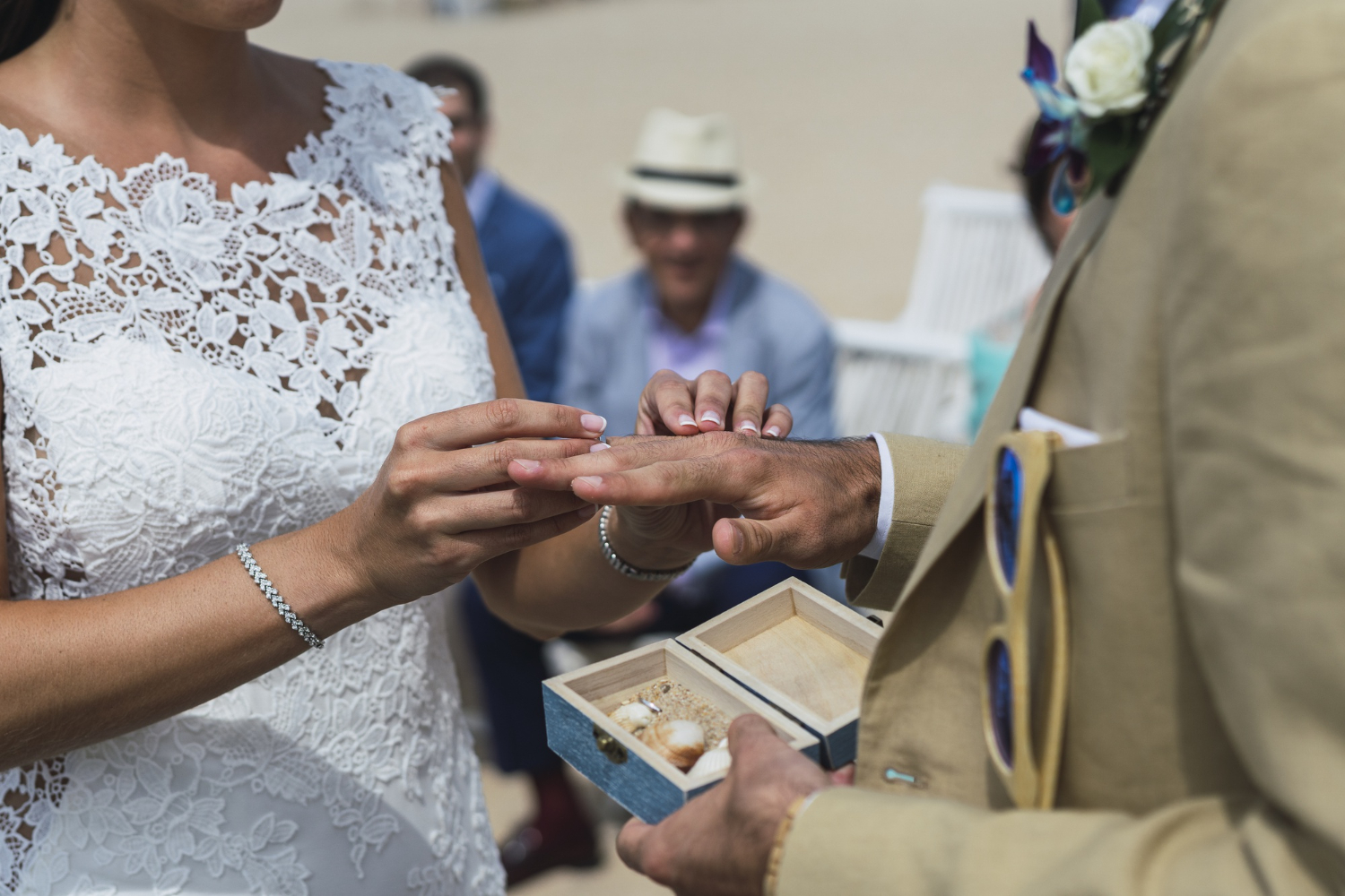 Couple exchanging vows during a Christian marriage ceremony officiated by Thunders Tabernacle Ministry of Christ in Columbus, Ohio.